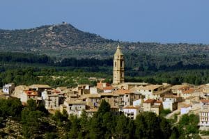 Vista del pueblo de Cretas, Aragón